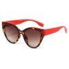 2024 New cross-border color-blocking sunglasses for women with large faces to look slimmer, cat-eye fashionable and versatile sunglasses for sun protection and shading Item Picture